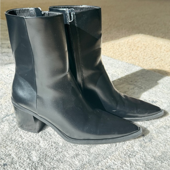 H&M Shiny Black Heeled Boots - Picture 2 of 8